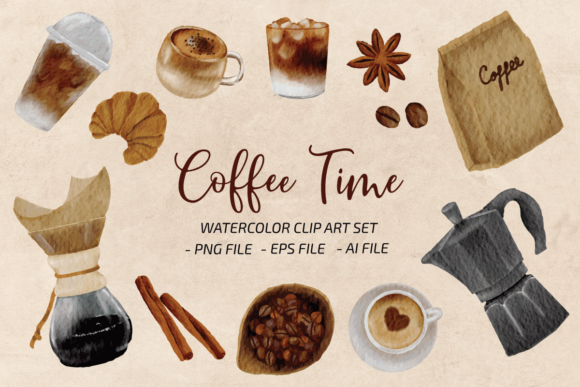 Elevate Designs with Coffee Watercolor Art