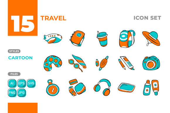 Elevate Your Visual Storytelling with Travel Icon Set Cartoon Style 01