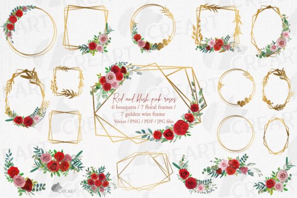 Elevating Projects with Watercolor Blush Pink Red Roses Design