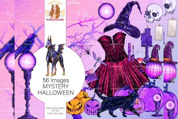 Evaluating the 56 Mystery Halloween Clipart Set for Professional and DIY Design Projects