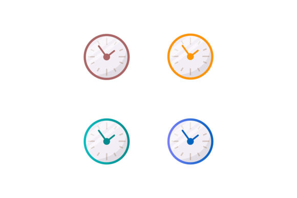 Evaluating the Colorful Clocks Flat Color Object Set for Design Projects