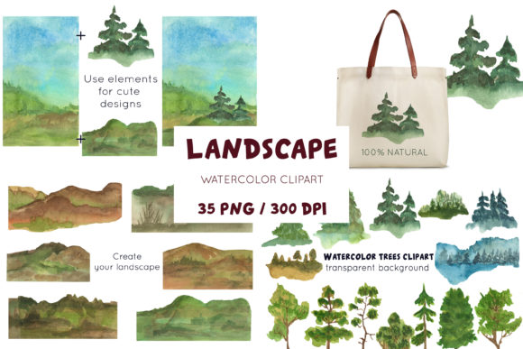 Evaluating the Practical Value of Landscape Watercolor Clipart for Creative Projects