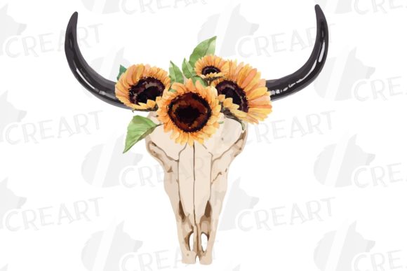 Sunflower Bull Skull Tribal Decoration Guide