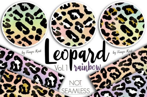 Unleashing Creativity with Hand-Painted Leopard Rainbow Patterns for Digital and Print Design