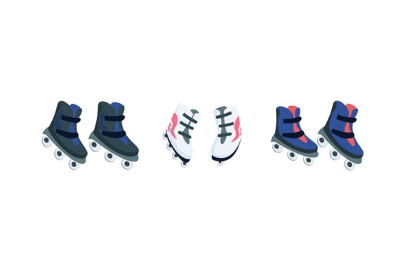 Unlocking Creative Potential with the Roller Skates Flat Color Objects Set