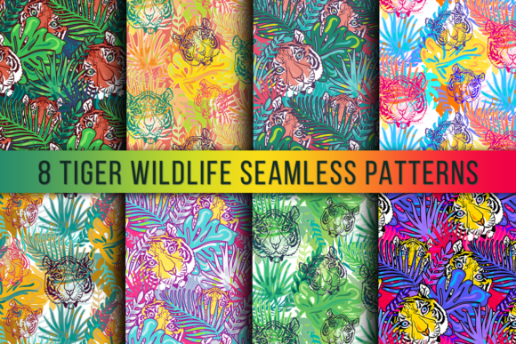 Wild Tiger Seamless Patterns Set: Bold Designs